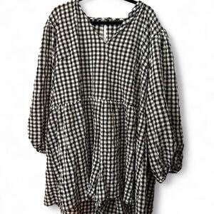 ASOS Curve Black and White Checkered Jumpsuit